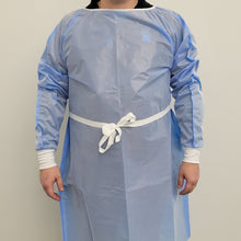Load image into Gallery viewer, front view of tied Protex™ Shield, Level 2, Reusable Non-Surgical Isolation Gown, Full-Back, Model SGL201RC
